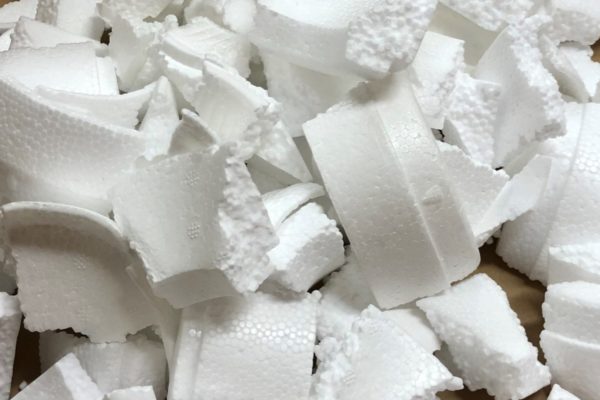 Pieces of polystyrene